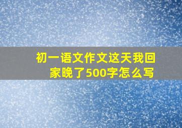 初一语文作文这天我回家晚了500字怎么写