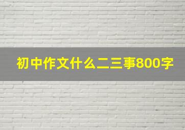 初中作文什么二三事800字