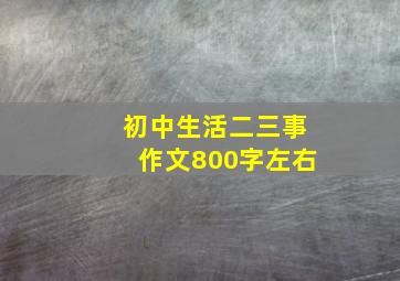 初中生活二三事作文800字左右