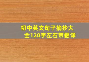 初中英文句子摘抄大全120字左右带翻译