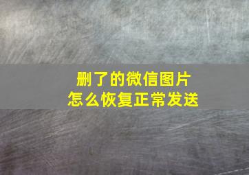 删了的微信图片怎么恢复正常发送