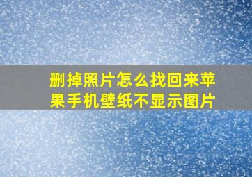 删掉照片怎么找回来苹果手机壁纸不显示图片