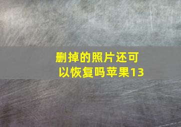 删掉的照片还可以恢复吗苹果13