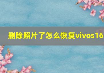 删除照片了怎么恢复vivos16