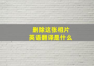 删除这张相片英语翻译是什么