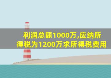 利润总额1000万,应纳所得税为1200万求所得税费用