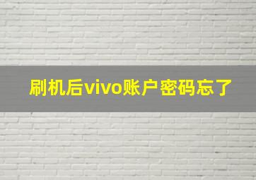 刷机后vivo账户密码忘了