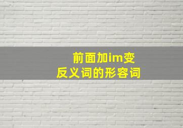 前面加im变反义词的形容词