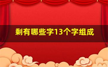 剩有哪些字13个字组成