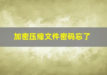 加密压缩文件密码忘了