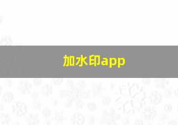 加水印app