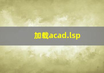 加载acad.lsp