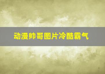 动漫帅哥图片冷酷霸气