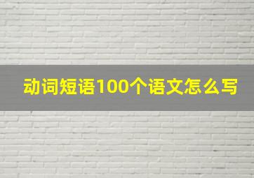 动词短语100个语文怎么写