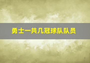 勇士一共几冠球队队员