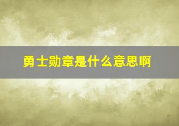 勇士勋章是什么意思啊