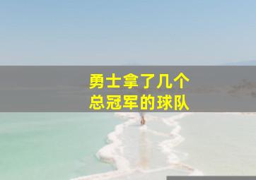 勇士拿了几个总冠军的球队