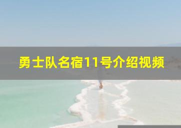 勇士队名宿11号介绍视频