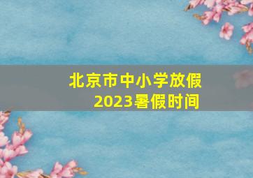 北京市中小学放假2023暑假时间