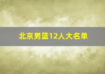 北京男篮12人大名单