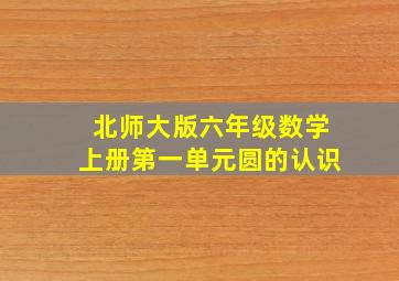 北师大版六年级数学上册第一单元圆的认识