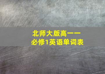 北师大版高一一必修1英语单词表