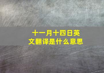 十一月十四日英文翻译是什么意思