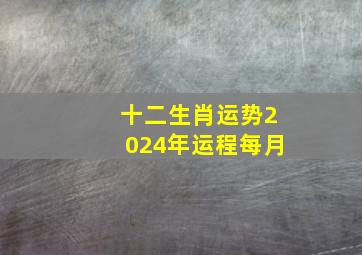 十二生肖运势2024年运程每月