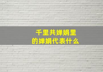 千里共婵娟里的婵娟代表什么