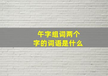 午字组词两个字的词语是什么