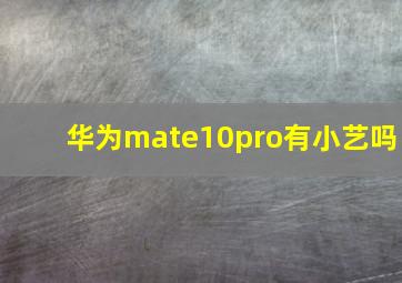 华为mate10pro有小艺吗