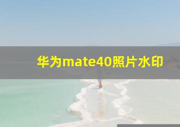 华为mate40照片水印