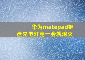 华为matepad键盘充电灯亮一会就熄灭