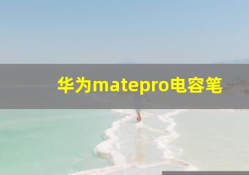 华为matepro电容笔