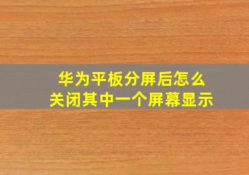 华为平板分屏后怎么关闭其中一个屏幕显示