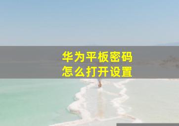 华为平板密码怎么打开设置