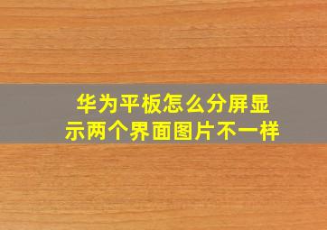 华为平板怎么分屏显示两个界面图片不一样