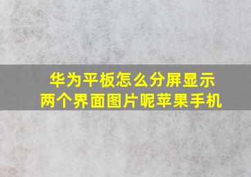 华为平板怎么分屏显示两个界面图片呢苹果手机