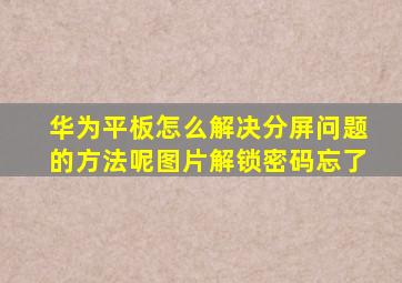 华为平板怎么解决分屏问题的方法呢图片解锁密码忘了