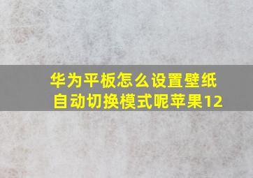 华为平板怎么设置壁纸自动切换模式呢苹果12