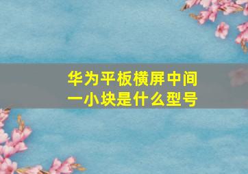 华为平板横屏中间一小块是什么型号