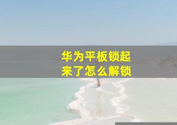 华为平板锁起来了怎么解锁