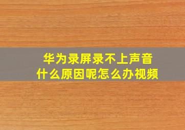 华为录屏录不上声音什么原因呢怎么办视频