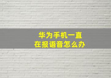 华为手机一直在报语音怎么办