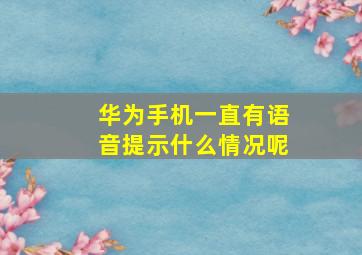 华为手机一直有语音提示什么情况呢