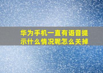 华为手机一直有语音提示什么情况呢怎么关掉