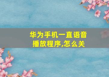 华为手机一直语音播放程序,怎么关