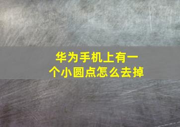 华为手机上有一个小圆点怎么去掉