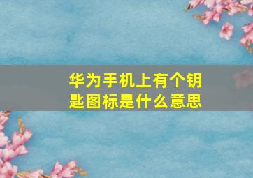 华为手机上有个钥匙图标是什么意思