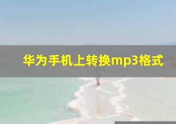 华为手机上转换mp3格式